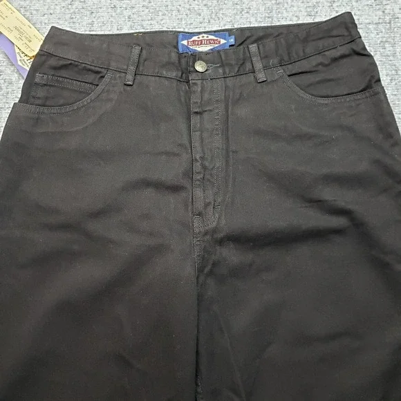 Vintage Ruff Hewn Denim Jeans Womens Size 16 Black Cotton High Rise Solid New - Picture 3 of 11